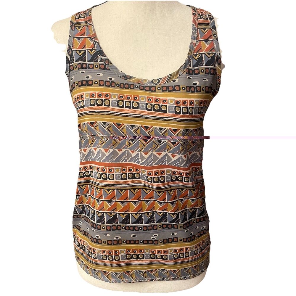 Delia’s Vintage Y2K Tank Top Aztec Geometric Tribal Print Boho Indie Sleaze XS